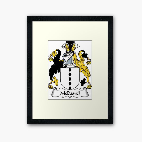 "McDaniel Coat of Arms / McDaniel Family Crest" Framed Art Print for