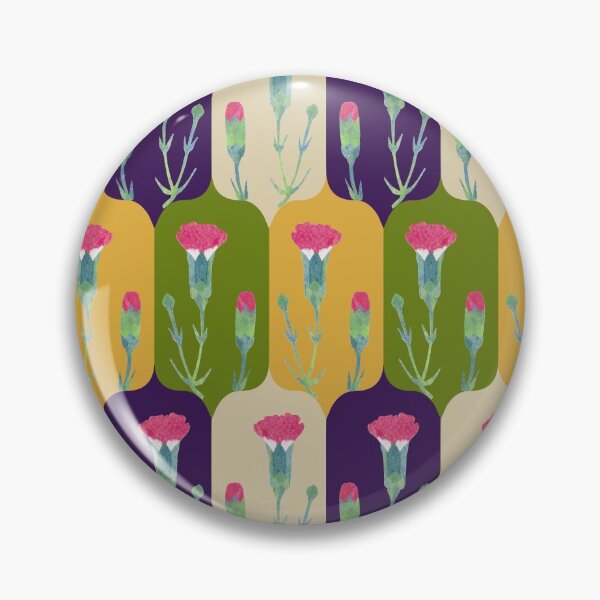 Item preview, Carnations in bloom on geometric background  designed and sold by catherinestone.