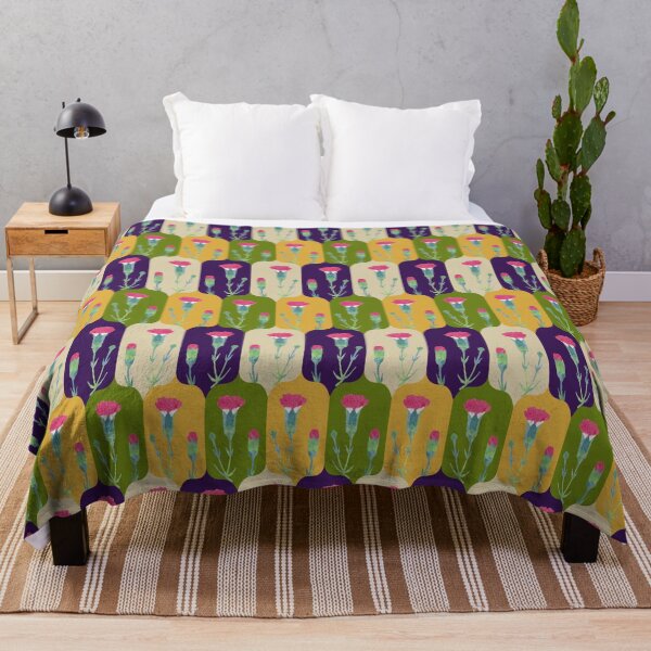 Item preview, Carnations in bloom on geometric background  designed and sold by catherinestone.