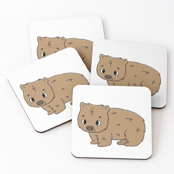 Item preview, Fluffy isolated cute outline brown Australian Common wombat designed and sold by essskina.