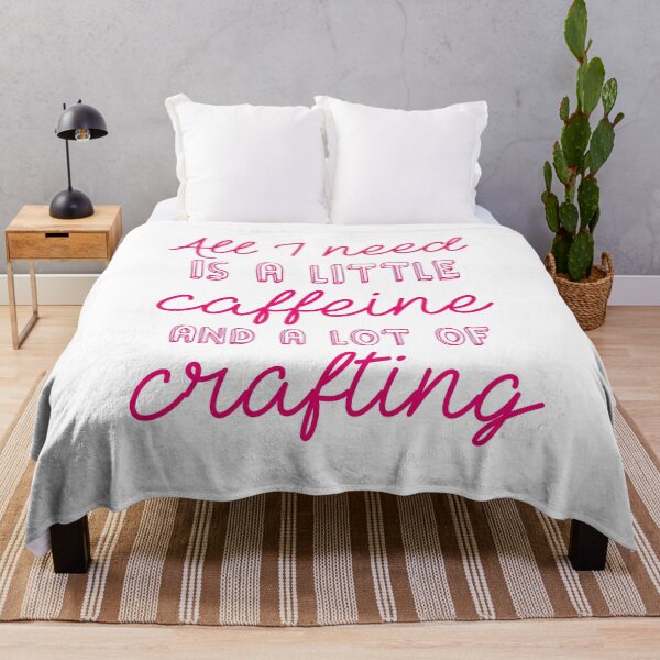 Item preview, Caffeine And Crafting Cute Crafts Cozy Crafting Slogan designed and sold by sillyquestions.