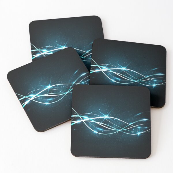 Item preview, Blue & White Intertwined Lines on a Starry Dark Blue Background Modern Contemporary Design designed and sold by WearWolfDesigns.