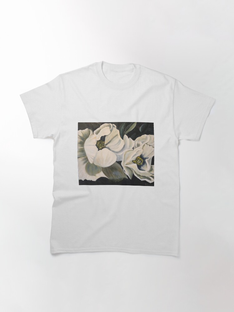 Thumbnail 3 of 7, Classic T-Shirt, White magnolia designed and sold by fionagurnsey.