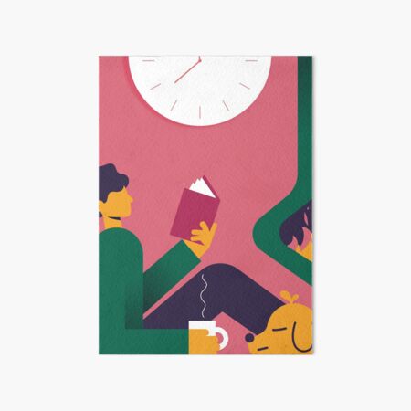Cosy evening with the dog Art Board Print