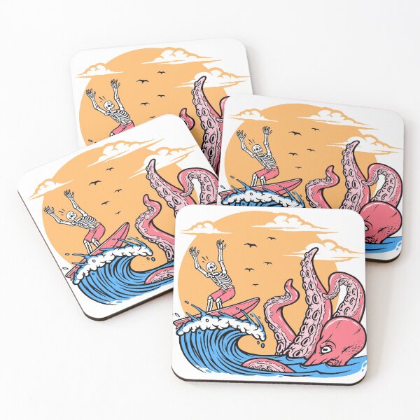 Item preview, Skeleton Surfer Chased By Octopus designed and sold by TotalityDesigns.
