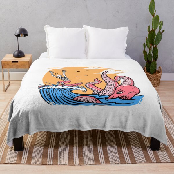 Item preview, Skeleton Surfer Chased By Octopus designed and sold by TotalityDesigns.