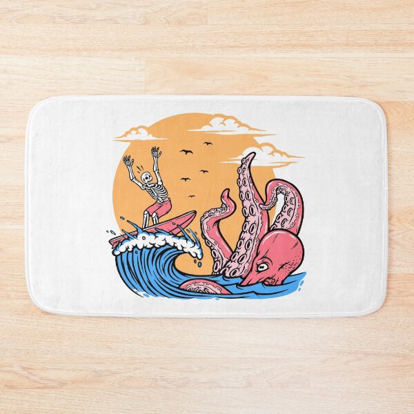 Item preview, Skeleton Surfer Chased By Octopus designed and sold by TotalityDesigns.