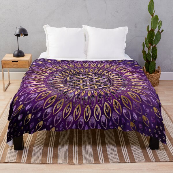 Item preview, Flower of Life mandala - Amethyst designed and sold by k9printart.