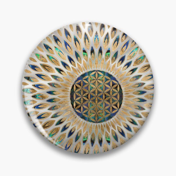 Item preview, Flower of Life mandala - Abalone Shell and Pearl designed and sold by k9printart.