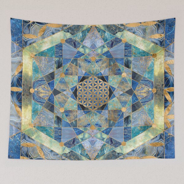 Item preview, Flower of Life in Sacred Geometry Marble Ornament designed and sold by k9printart.