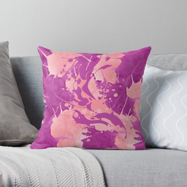 Psychedelic Pink and Mauve Throw Pillow