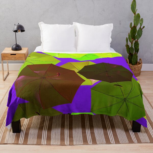 Item preview, Umbrellas in different colors and sizes against a purple sky designed and sold by Photopat.