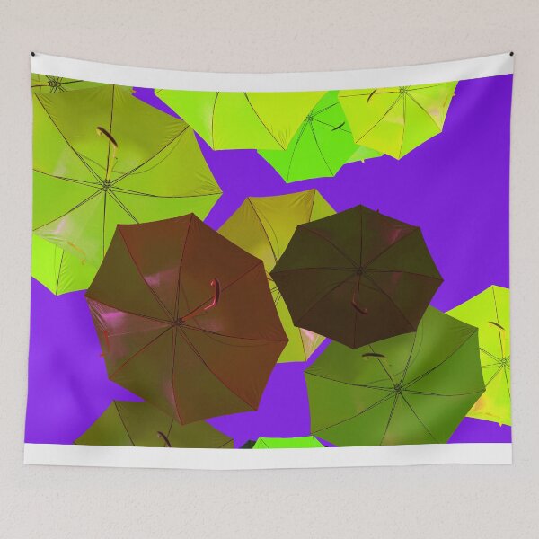 Item preview,  Umbrellas in different colors and sizes against a purple sky designed and sold by Photopat.