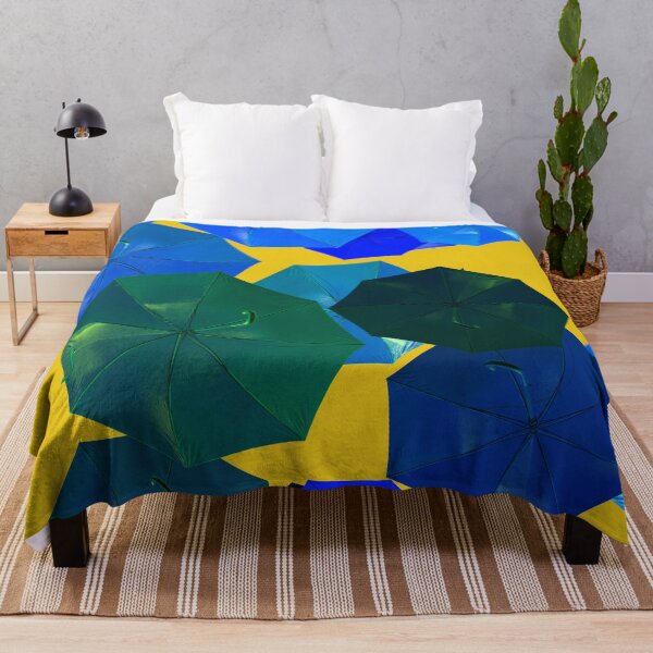 Item preview, Umbrellas in different colors and sizes against a yellow background designed and sold by Photopat.