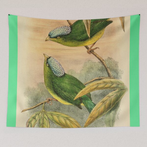 Item preview, Two Green Birds Perched on a Tree designed and sold by laguitan10.
