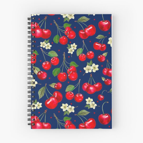 Item preview, Life is Sweet Red Cherries on Navy Background designed and sold by KrisInStitches.