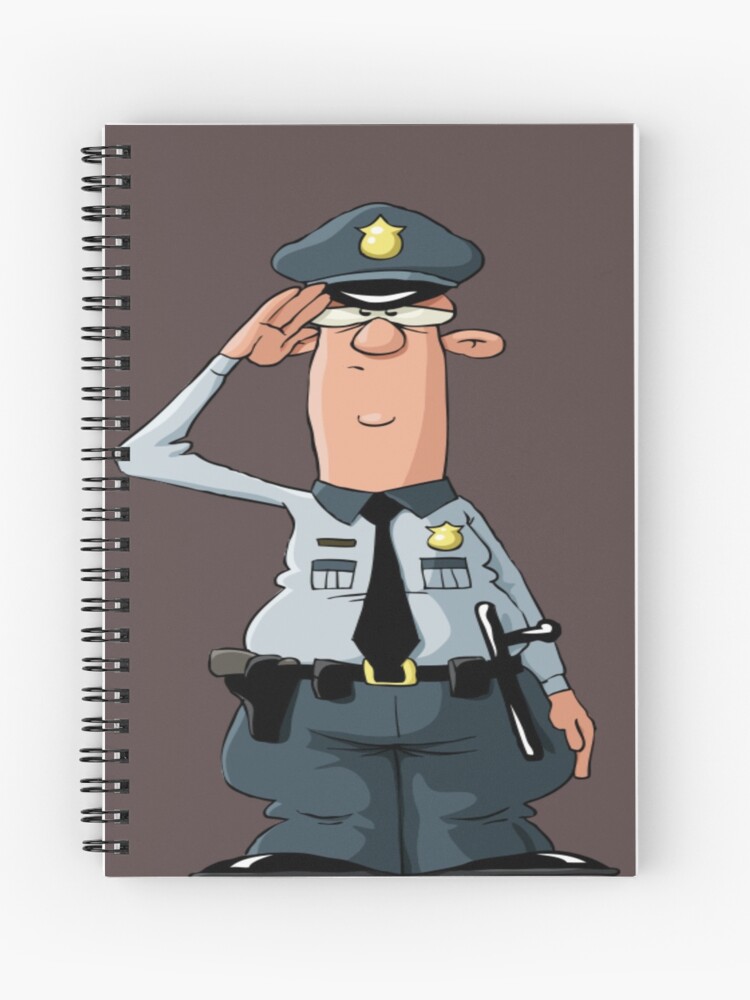 Cuaderno de espiral «Personaje de dibujos animados de policía» de  AhmadSulieman | Redbubble