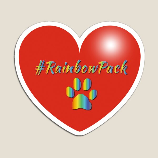 Rainbow Pack Heart Magnet