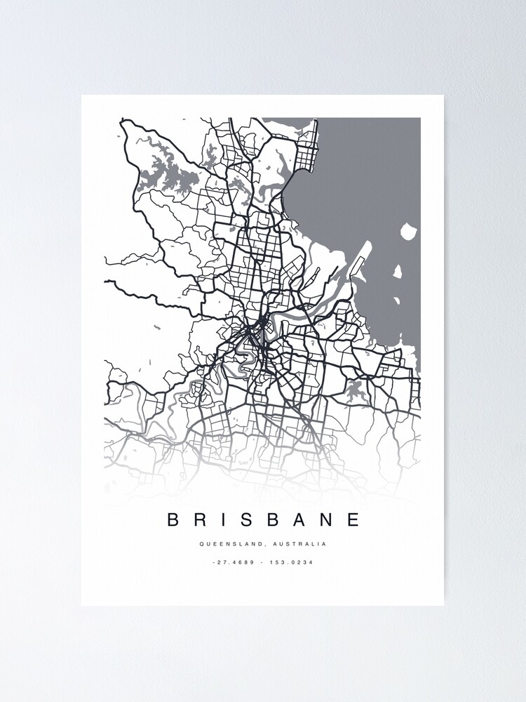 "Brisbane, Australia Map Poster" Poster for Sale by TheZenSprout