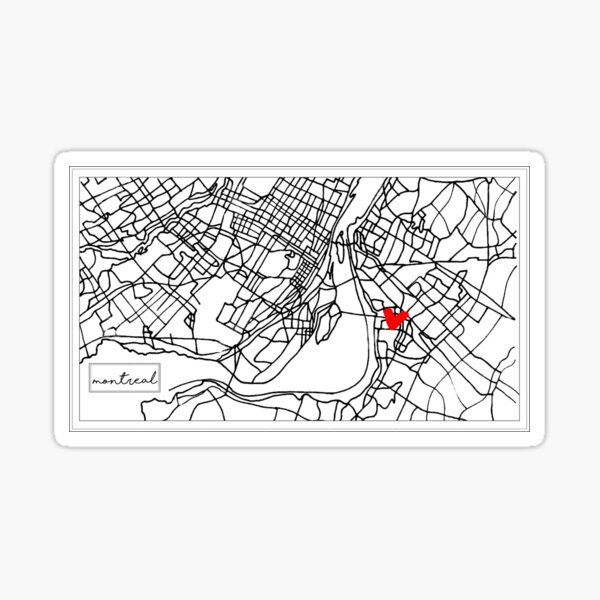 montreal & mcgill map Sticker