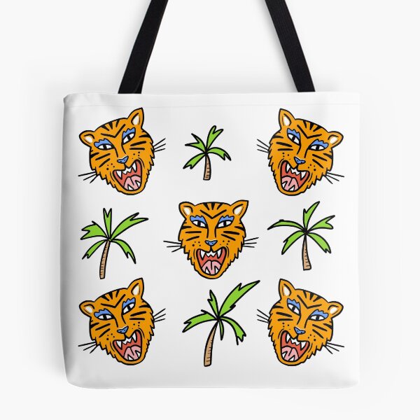 Artikelvorschau, Tiger und Palmen Bäume Dschungel Illustration entworfen und verkauft von valdegilde.