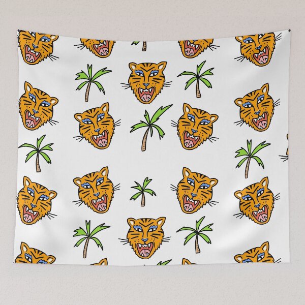 Item preview, Tigers and palmtrees jungle illustration designed and sold by valdegilde.