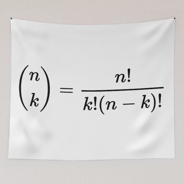 Item preview, binomial coefficients formula, algebra, probability and math designed and sold by NoetherSym.