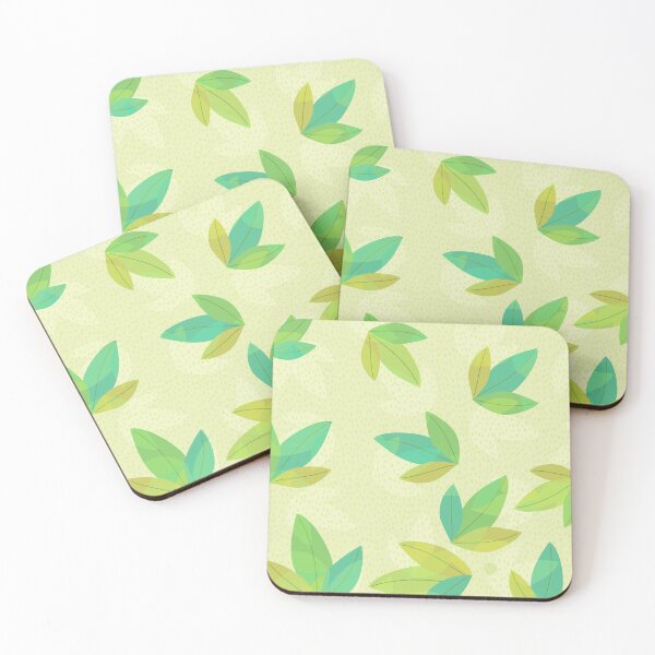 Item preview, TriColour Leaves on Pale Green (pattern) designed and sold by PaisleyMcNoodle.