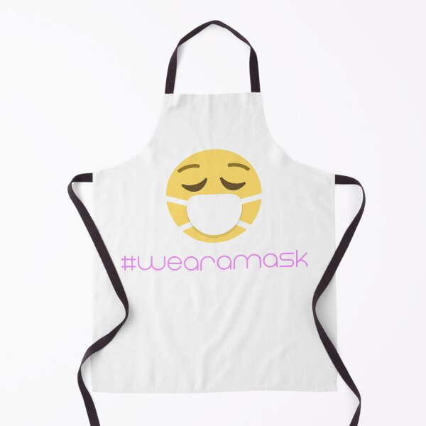 Item preview, Emoji wearing a facemask with hashtag #wearamask social distance reminder designed and sold by NebularNerd.