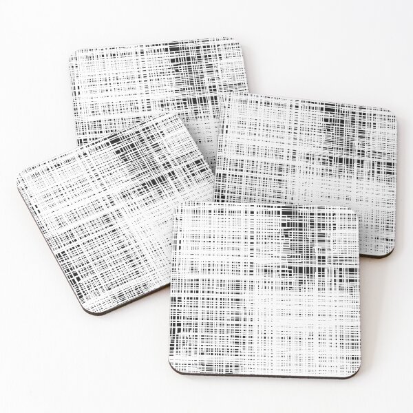Item preview, Abstract line pattern seamless color White on Black designed and sold by Artsy Boulevard.