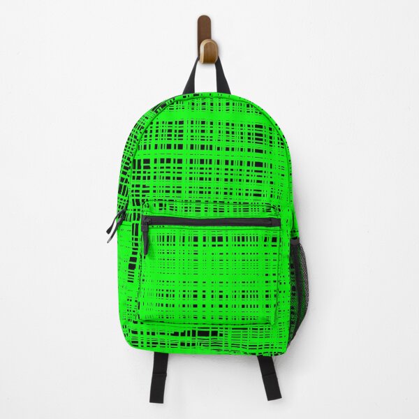 Item preview, Abstract line pattern seamless color Green on Black designed and sold by Artsy Boulevard.