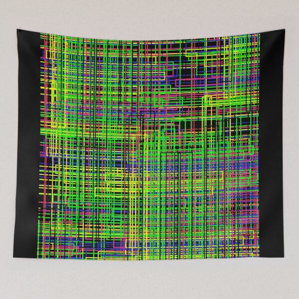 Item preview, Abstract line pattern seamless color Various color on Black designed and sold by Artsy Boulevard.