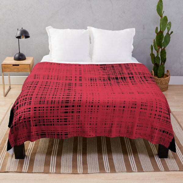 Item preview, Abstract line pattern seamless color Red on Black designed and sold by Artsy Boulevard.