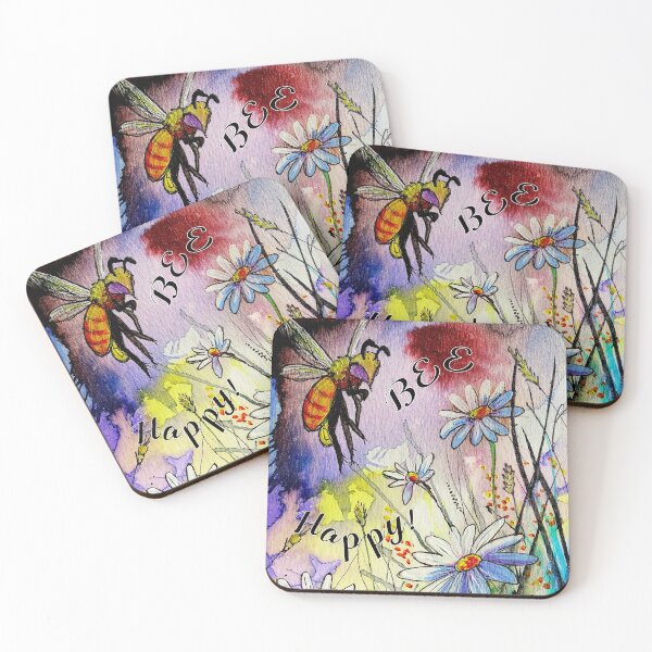 Item preview, Bee Happy - bee and daisies designed and sold by AndrewAlanArt.