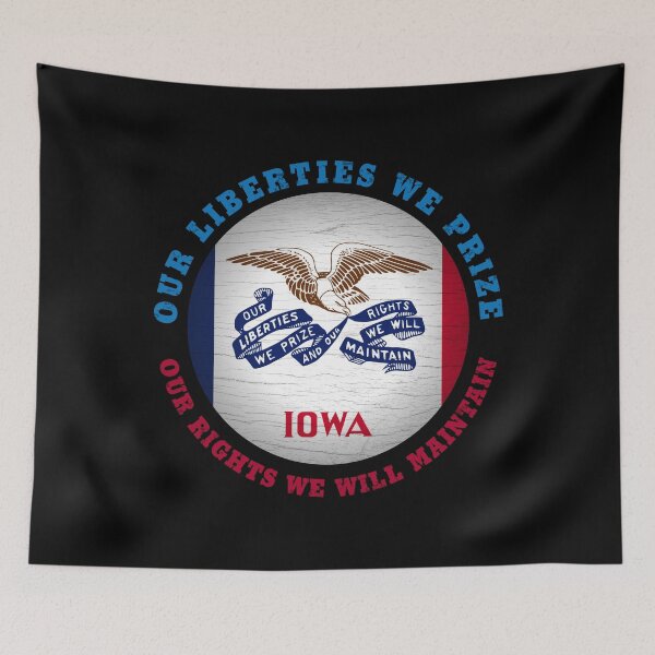 Item preview, IOWA HAWKEYE STATE FLAG designed and sold by Madjack Tees Kiwi SuperStore.