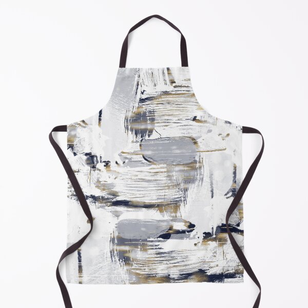 Item preview, White Blue Gold Brush Painting designed and sold by InovArtS.