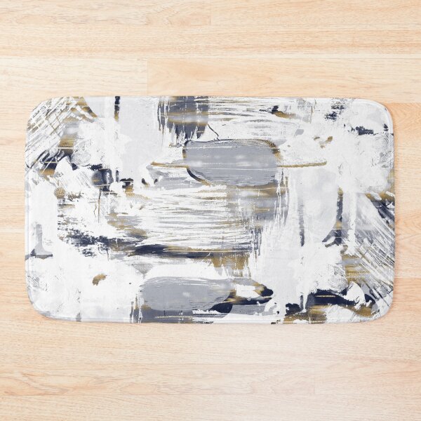 Item preview, White Blue Gold Brush Painting designed and sold by InovArtS.