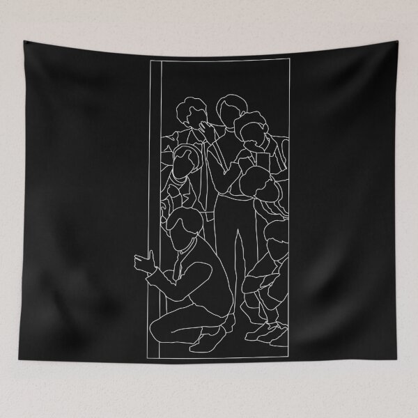 Item preview, Magic Shop White Outline Print on Black designed and sold by lineartdesigns.