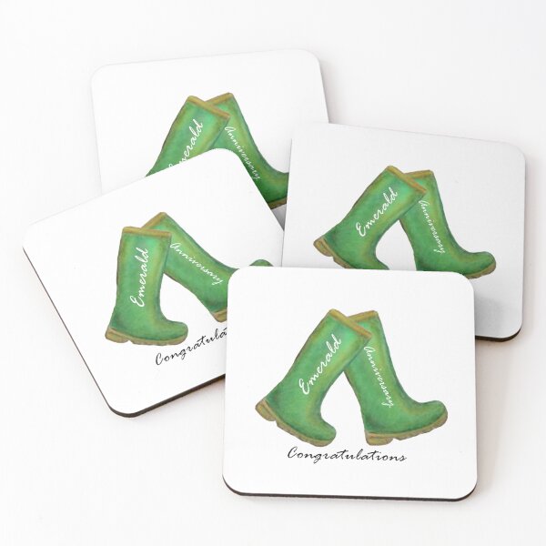 Item preview, Emerald 55th wedding anniversary congratulations welly boot designed and sold by thesummerhouse.