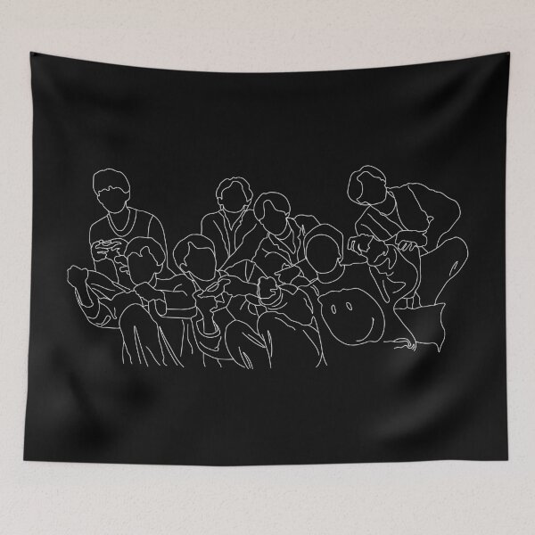 Item preview, Life Goes On White Outline Print on Black designed and sold by lineartdesigns.