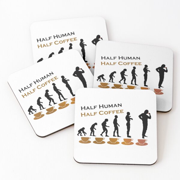 Item preview, Half Human Half Coffee Funny Coffee Lover Evolution designed and sold by kmcs.