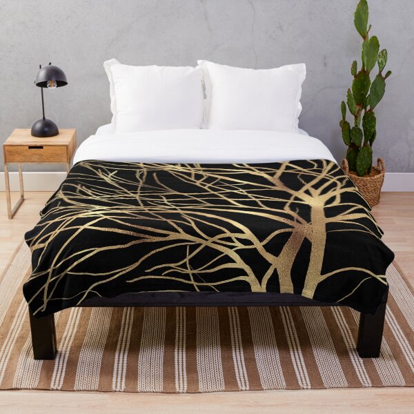 Item preview, Modern Gold Tree Silhouette Minimal Black Design designed and sold by NdesignTrend.