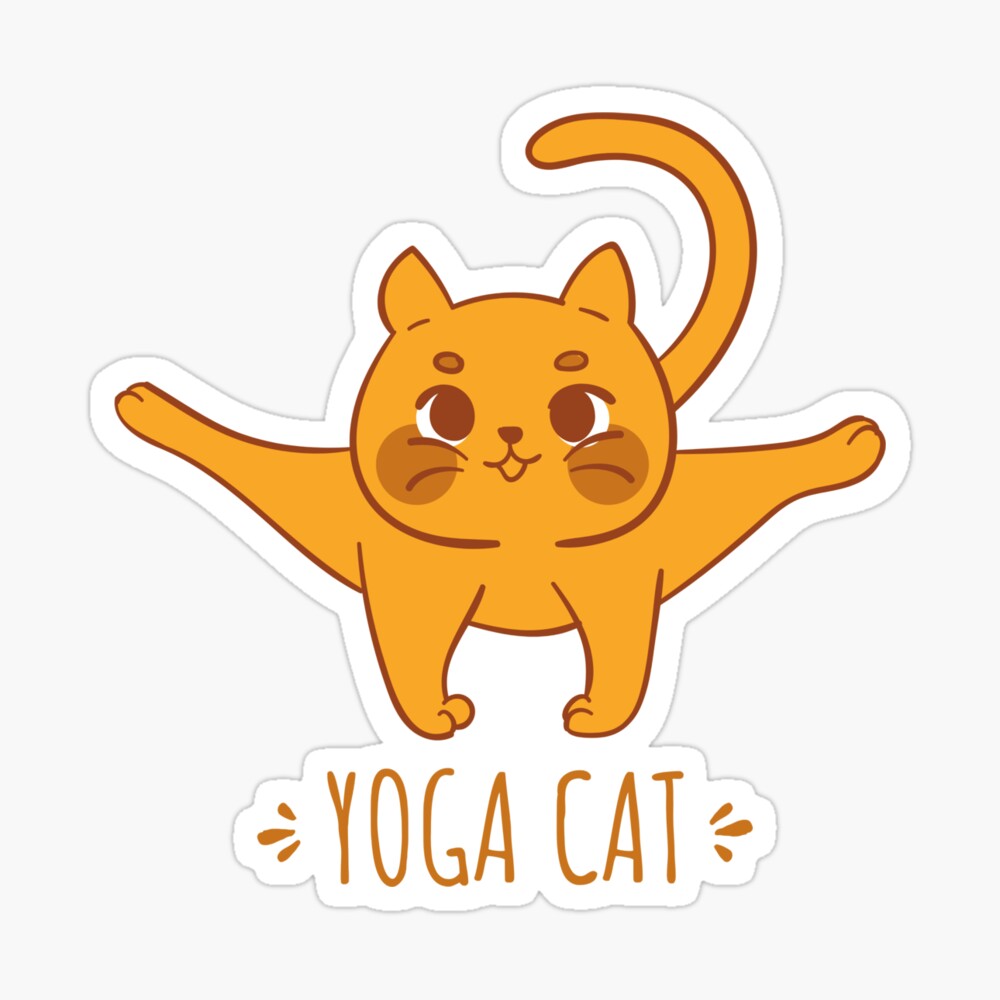 Cat Yoga, Cute Cat on Yoga Mat, Fun Cat in Yoga Position. Poster for Sale  by ziggistar