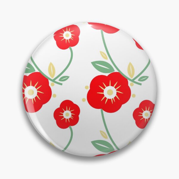 Item preview, Classic red florals designed and sold by peggieprints.