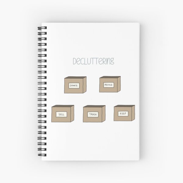 Hand Drawn Decluttering Minimalism Stickers Spiral Notebook
