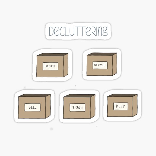 Item preview, Hand Drawn Decluttering Minimalism Stickers designed and sold by SHiNStudio.