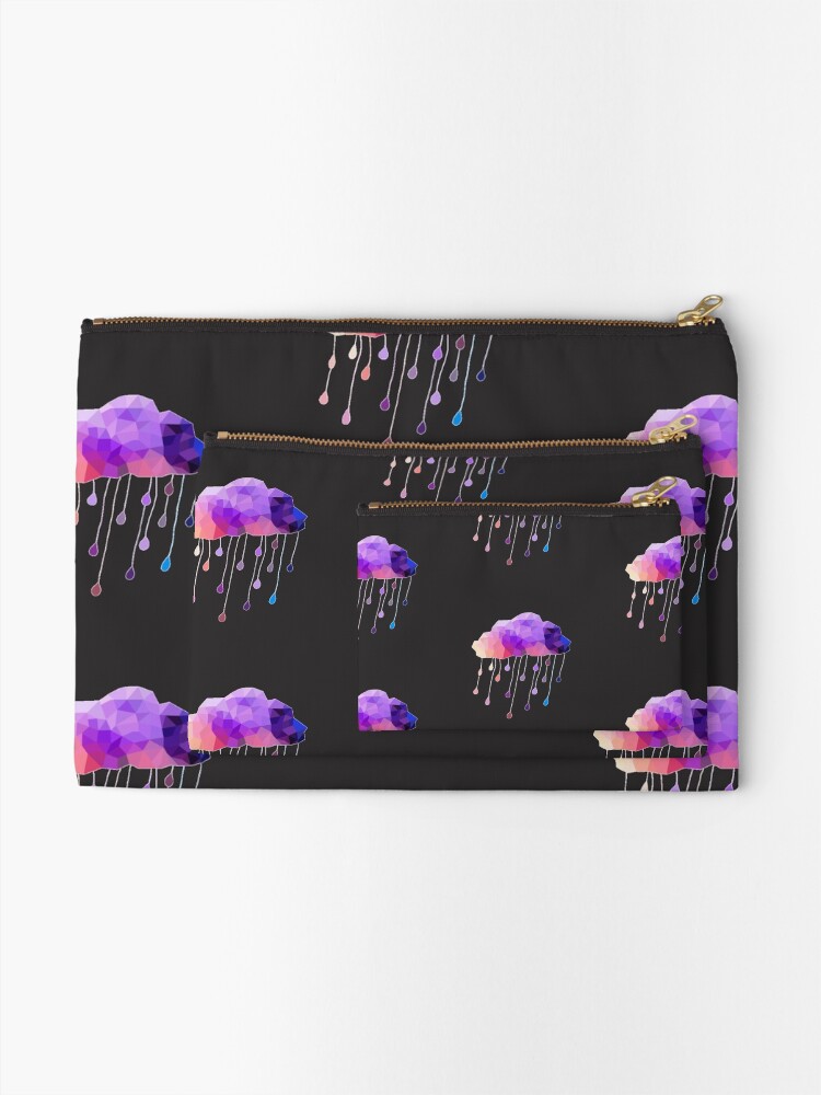 Alternate view of Raindrop Cloud Zipper Pouch