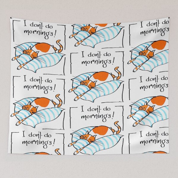 Item preview, I Don't Do Mornings - Cat Design by Stephen Cocker designed and sold by stephencocker.