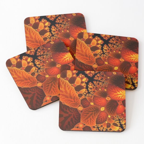 Item preview, Burnt Orange Colorful Digital Leaf Fractal Pattern Design designed and sold by EarthArtDesigns.