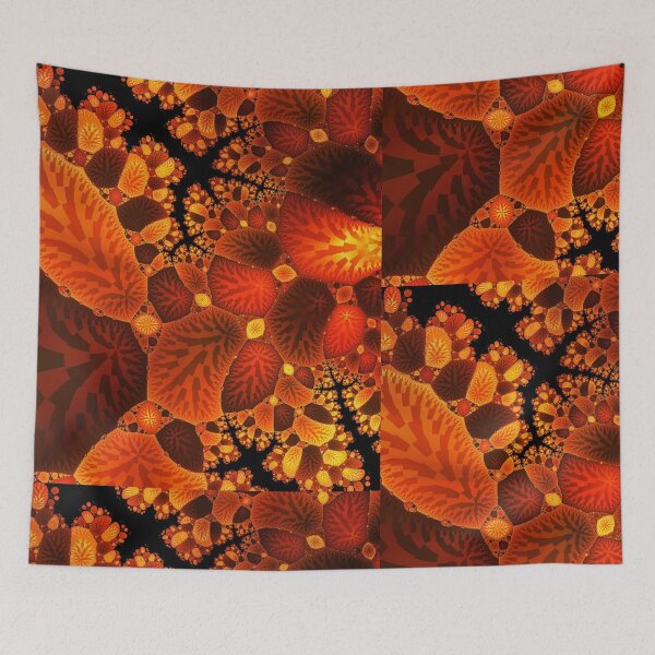 Item preview, Burnt Orange Colorful Digital Leaf Fractal Pattern Design designed and sold by EarthArtDesigns.